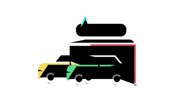 Servicio de lavado de coches color icono de animación — Vídeos de Stock