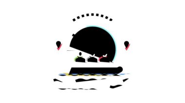 rafting turizm renk ikonu canlandırması