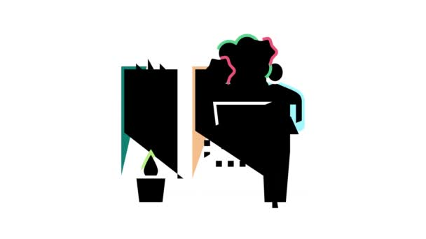 Ciudad jardinería ocupación color icono animación — Vídeos de Stock