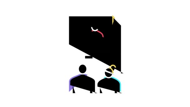 Pleeggezin verhalen kleur pictogram animatie — Stockvideo