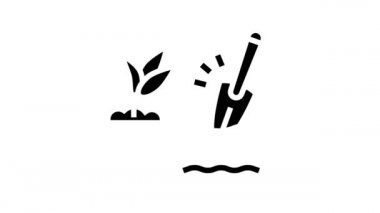 Bahçe işleri yaşlılar işgal hattı simgesi canlandırması