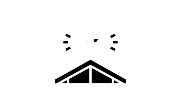 Gardening on house roof line icon animation — Stock Video