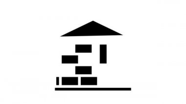 Duvar yalıtımı dışında mineral yün kabartma simgesi canlandırması