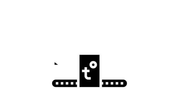 Productie minerale wol glyph pictogram animatie — Stockvideo