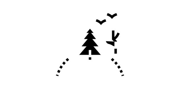 Nature tourism glyph icon animation — Stock Video