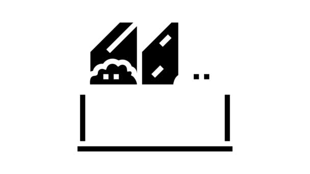 Plante sur balcon glyphe icône animation — Video