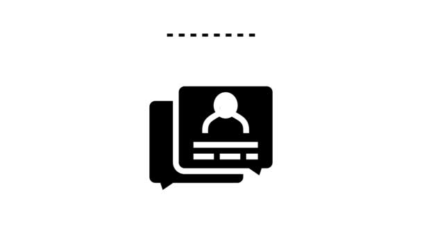 Agenda consulta adopción glifo icono animación — Vídeo de stock