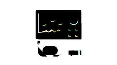 Su altında buzda balık avlama kamerası renk simgesi canlandırması