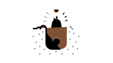 Vinç çukur boru hattına boru yerleştiriyor inşaat rengi simgesi canlandırması