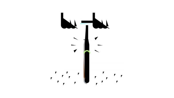 Herramienta de perforación para pruebas de suelo color icono de animación — Vídeo de stock