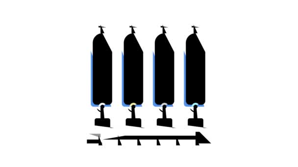 滤水器系统彩色图标动画 — 图库视频影像