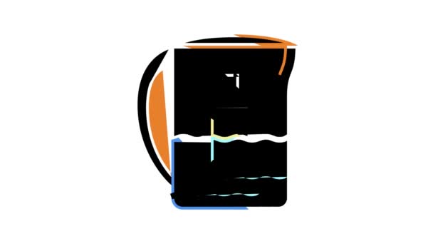 Pot water filter kleur pictogram animatie — Stockvideo