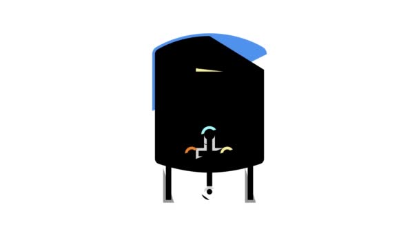 Tank met waterfilter kleur pictogram animatie — Stockvideo