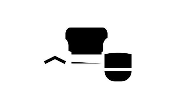 Fly fishing pontoon line icon animation — Stock Video