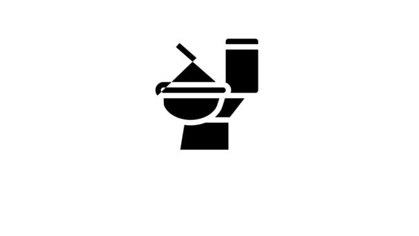 厕所使用家庭保健服务项目图标动画 — 图库视频影像