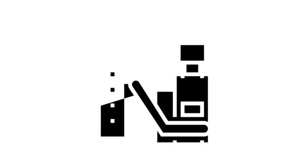 Embalagem chá fábrica máquina linha ícone animação — Vídeo de Stock