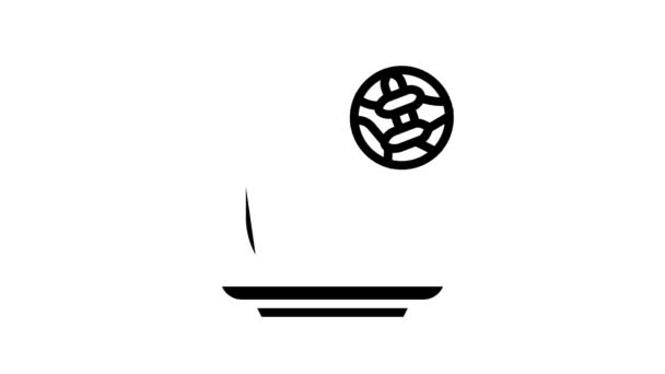 Línea de té blanco icono de animación — Vídeo de stock