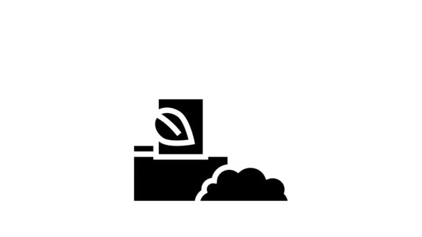 Animação de ícone de linha de saco de chá solto — Vídeo de Stock