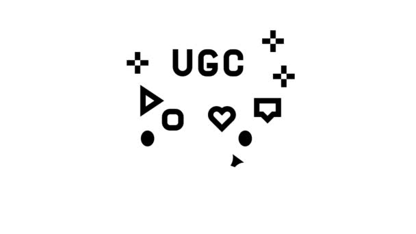 Публичные пользователи социальных сетей ugc line анимация иконок — стоковое видео
