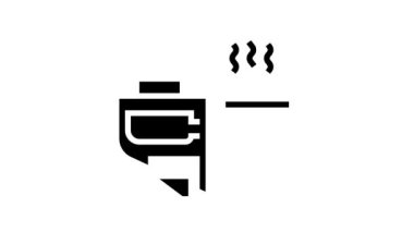 Eritme Kum Camı Üretim Ekipmanı Glyph simge animasyonu