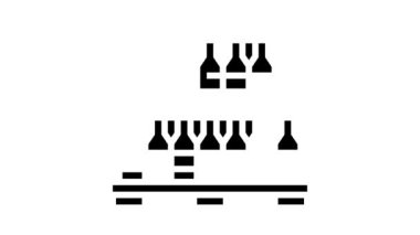 şişe cam paketleme ve depolama sembolü canlandırması