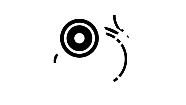 Linha de pesca da mosca glifo ícone animação — Vídeo de Stock