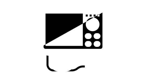 Podwodna kamera wędkarska glif ikona animacja — Wideo stockowe