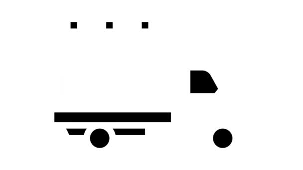 Glastransport auf LKW-Glyphen-Ikone Animation — Stockvideo