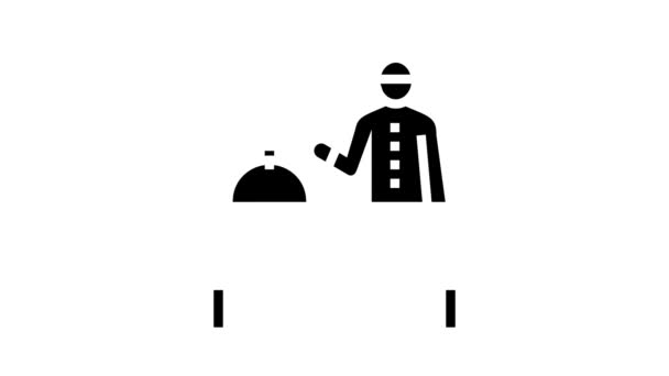 Gotowanie opieka domowa glif ikona animacja — Wideo stockowe