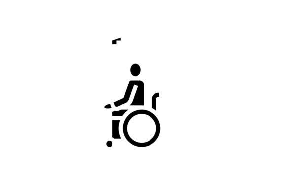 Помощь и уход за инвалидами в анимации иконок дома — стоковое видео