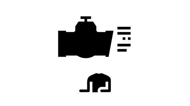 Samråd pipeline konstruktion glyph ikon animation — Stockvideo