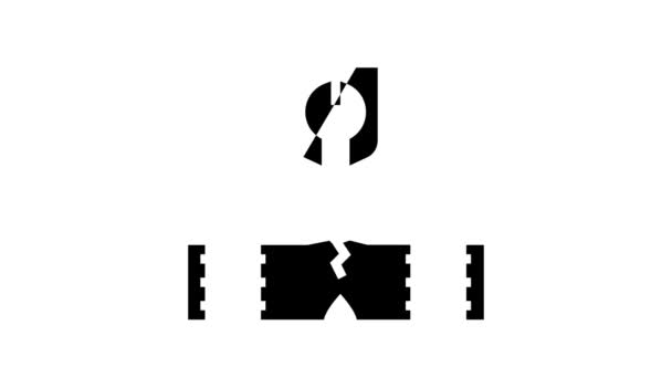 Repair broken pipeline construction glyph icon animation — Stock Video