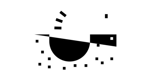 Graafmachine graafput voor pijpleiding bouw glyph icoon animatie — Stockvideo