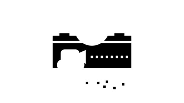 Toezicht en onderzoek pijpleiding bouw glyph pictogram animatie — Stockvideo