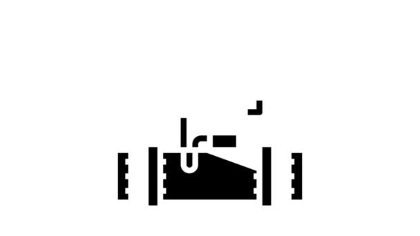 Gadget voor onderzoek pijpleiding bouw glyph pictogram animatie — Stockvideo