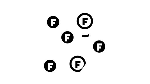 Fluoridatie water glyph pictogram animatie — Stockvideo