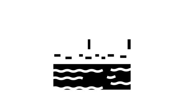 Animação ícone de glifo de água de filtração — Vídeo de Stock