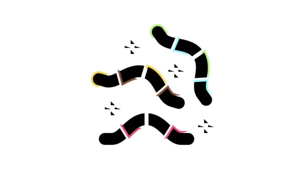 Würmer Süßigkeiten Farbe Symbol Animation — Stockvideo