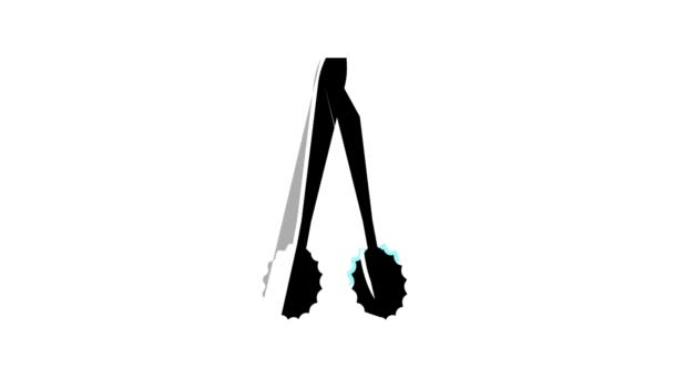 Hookah kleszcze kolor ikona animacja — Wideo stockowe