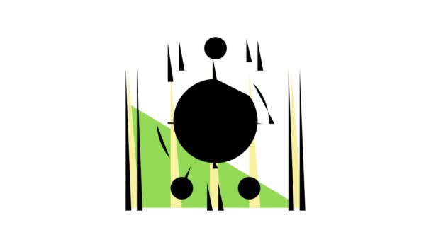 Alien sight color icono de animación — Vídeo de stock