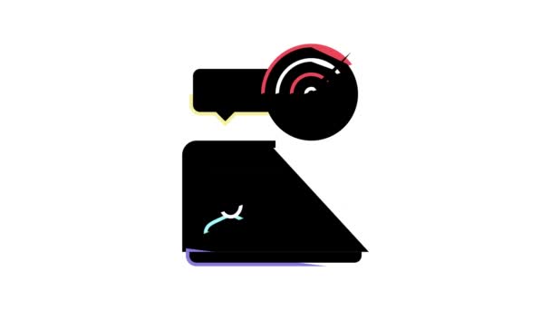 Animación icono de color de visa de inicio — Vídeo de stock