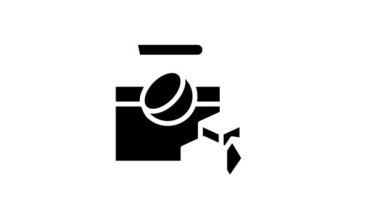 kömür küpleri hindistan cevizi çizgi simgesi canlandırması