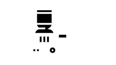 Nargile kömür yakma çizgisi simgesi canlandırması