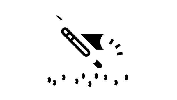 Papier à lettres couteau ligne icône animation — Video