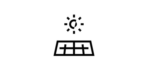 Panneau solaire installation ligne icône animation — Video