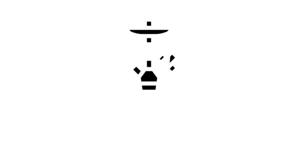Narghilè moderna icona glyph animazione — Video Stock
