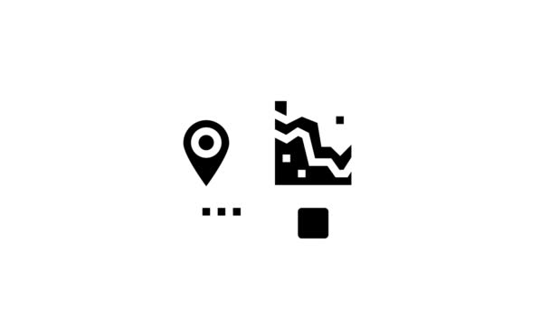 Geolocated device glyph icon animation — Stock Video