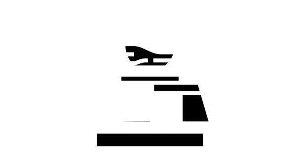 Animação ícone de glifo telhado de madeira — Vídeo de Stock