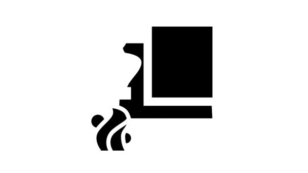 Scuola d'arte lezione glyph icona animazione — Video Stock