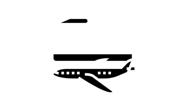 Animace ikon tranzitního vízového glyfu — Stock video